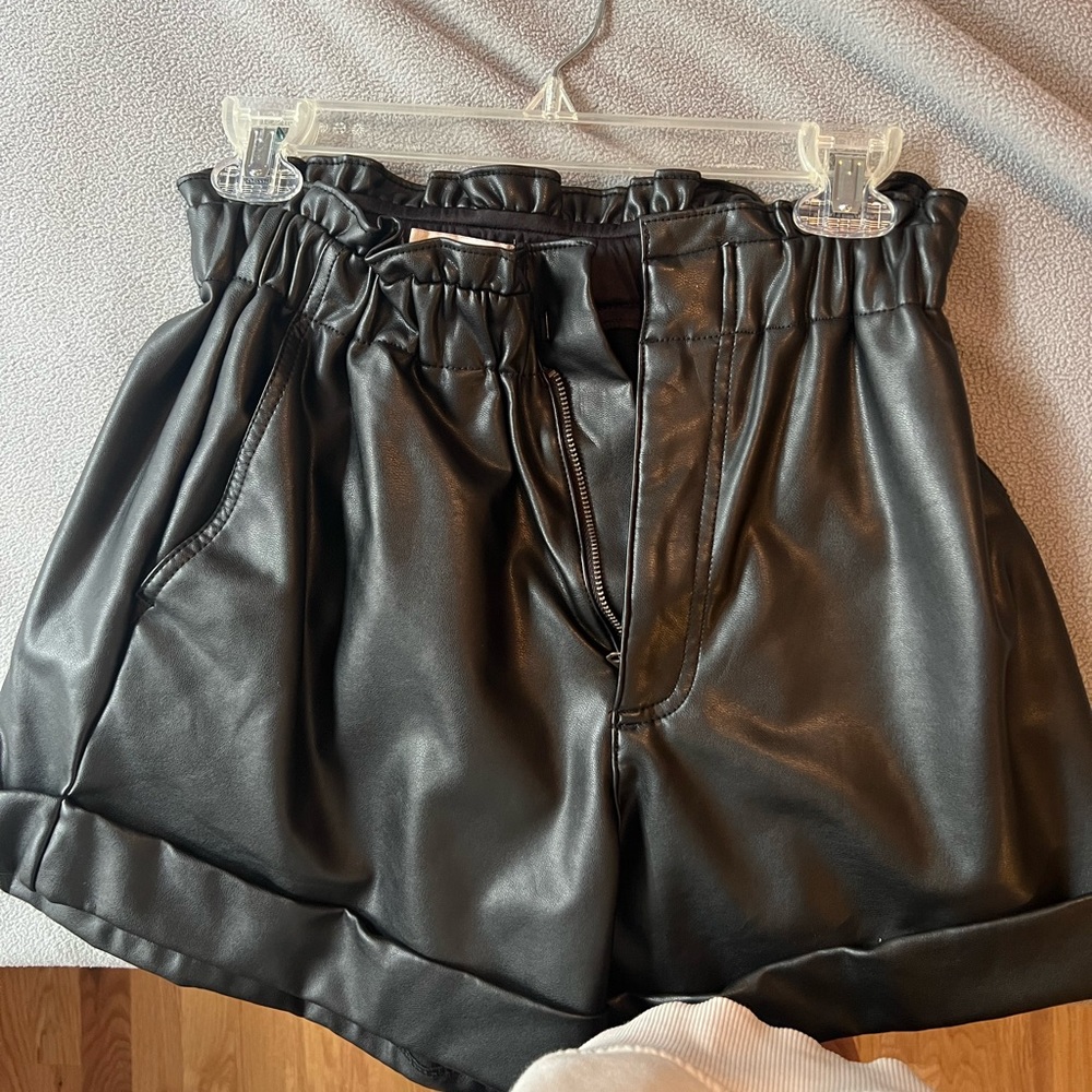 Abercrombies & fitch faux leather shorts